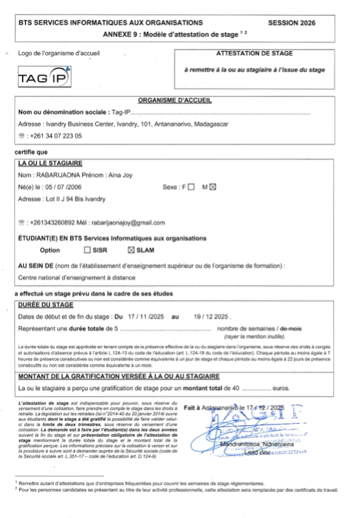 Cinq semaines au cœur de Tag‑IP